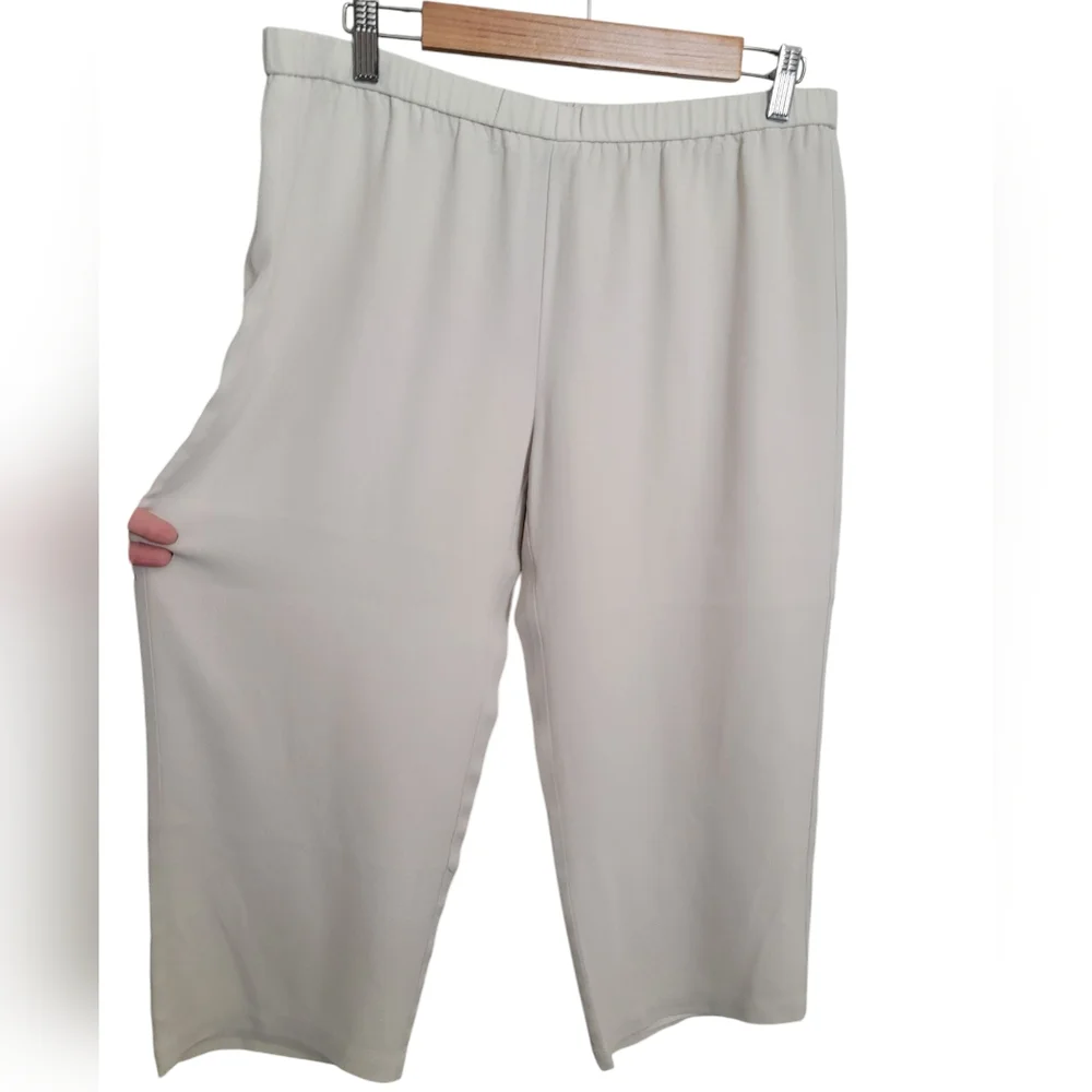 Eileen Fisher Petite Silk Wide Leg Pants